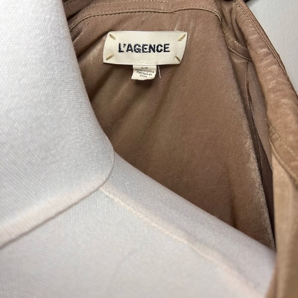 L’AGENCE Dani 3/4 Sleeve Blouse Liquid Jersey | Size S/P | Woodsmoke - Picture 7 of 9